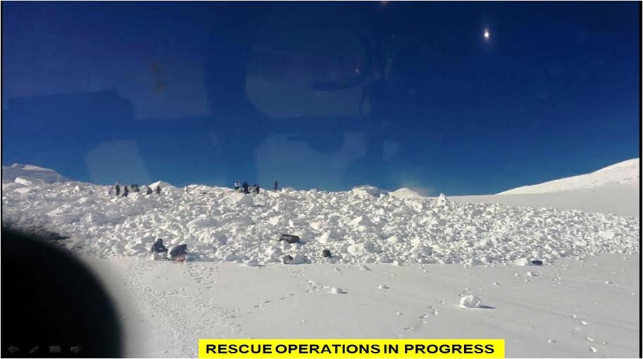 OPERATIONS CONTINUE IN SIACHEN TO RESCUE SOLDIERS HIT BY AVALANCHE