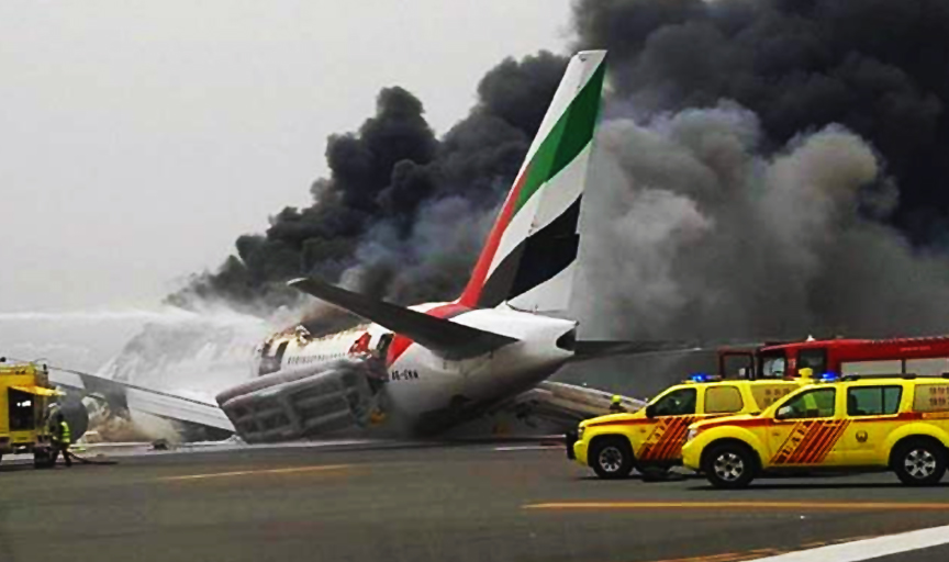 300 people miraculously escape as plane crash-lands in Dubai