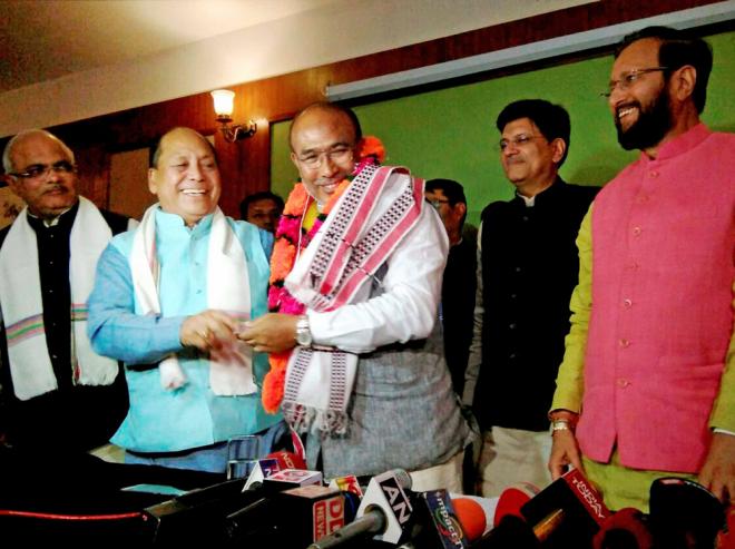 N Biren sworn in as CM of first BJP-led govt in Manipur