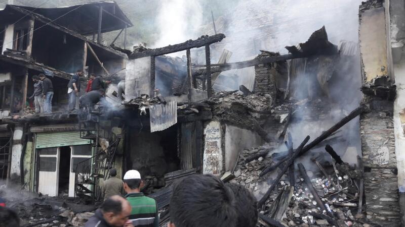 26 shops, 6 residential structures gutted in fire in JK  