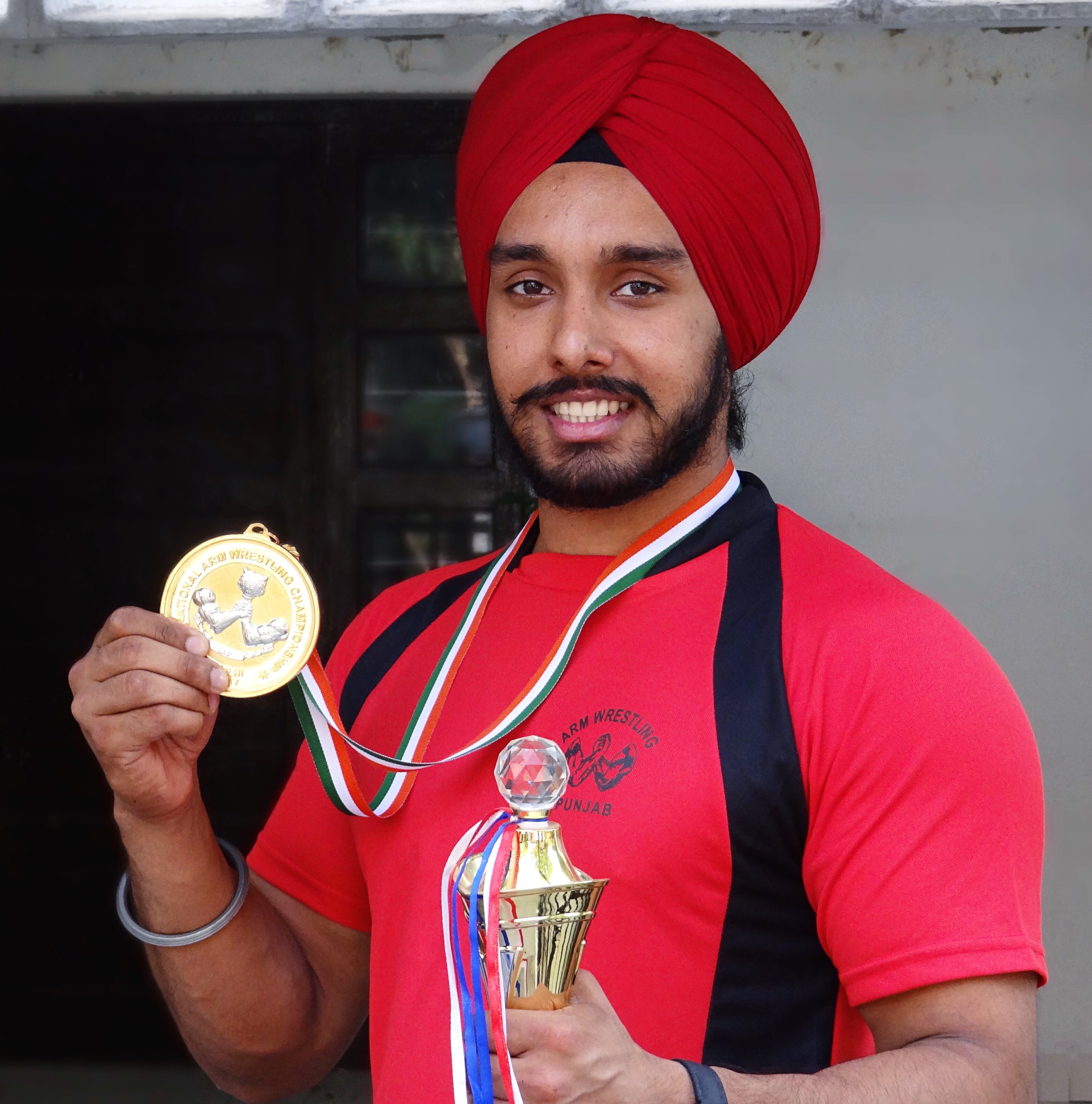Jagteshwar wins gold in national arm-wrestling championship