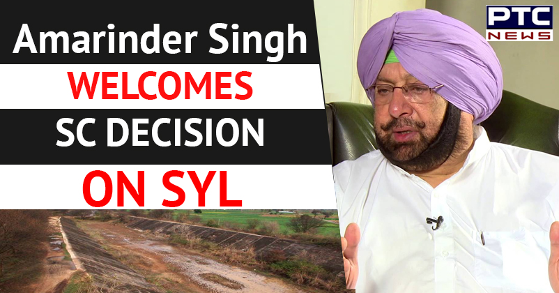 Captain Amarinder Singh welcomes SC decision to give 2-month time for talks to resolve SYL issue