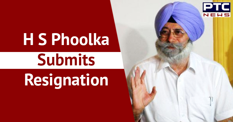 H S Phoolka submits resignation