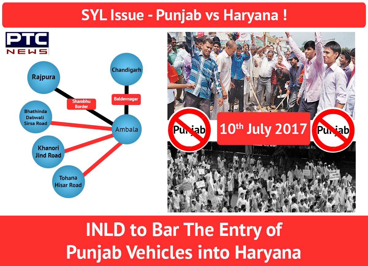 INLD to stop the entry of Punjab Vehicles into Haryana
