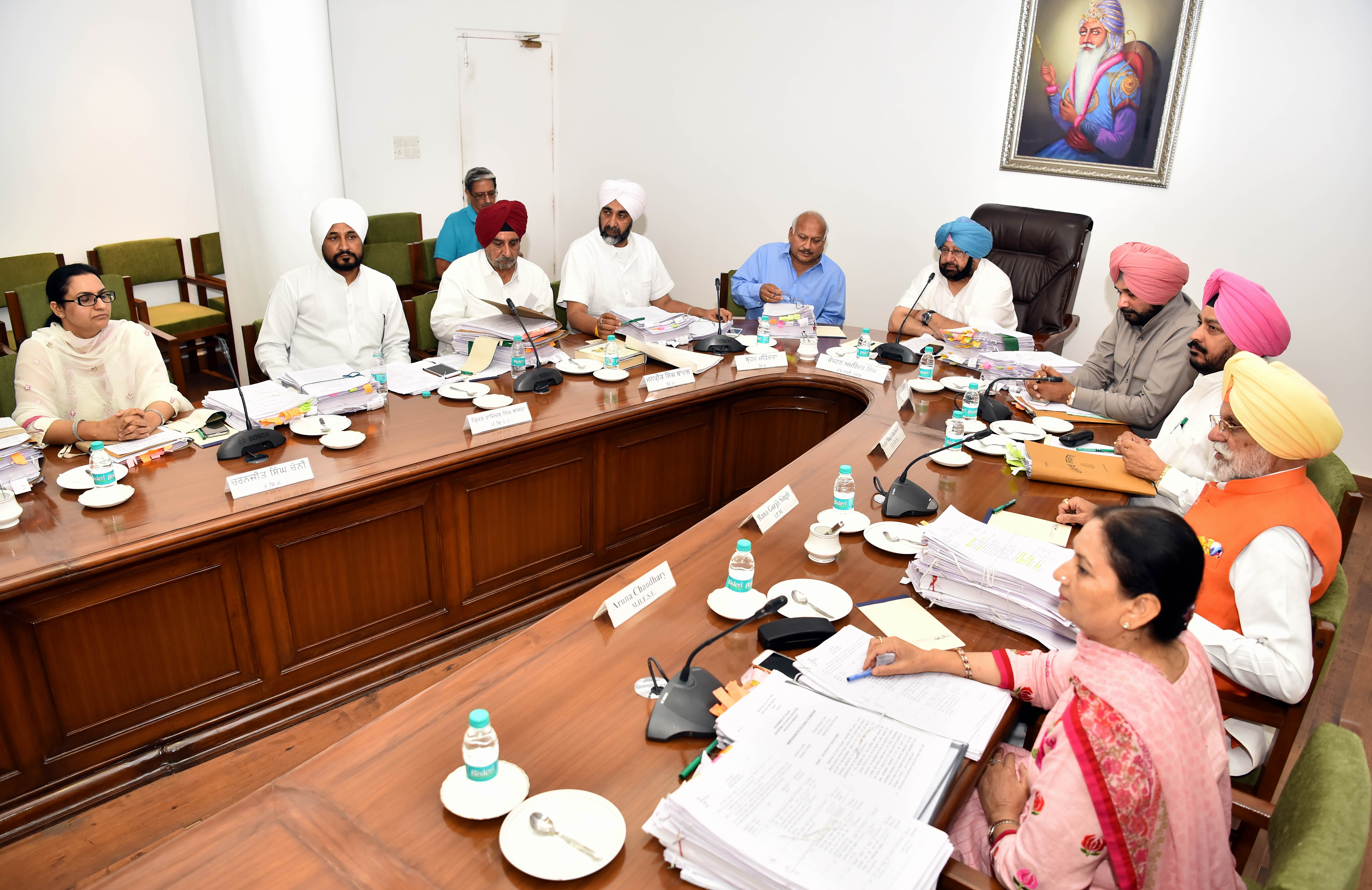 Punjab Chief Minister Captain Amarinder Singh presiding over the Cabinet meeting at CMO