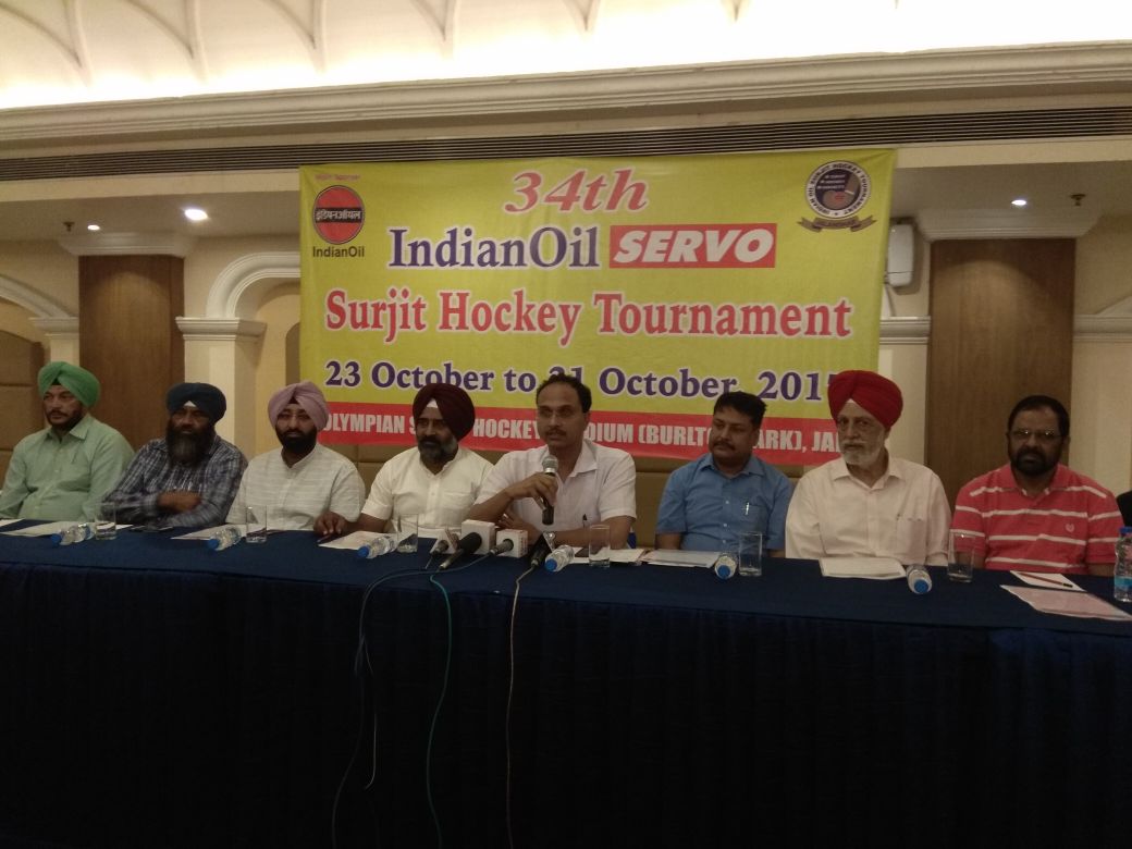 34th Indian Oil Servo Surjit Hockey Tournament will be held from Oct 23 to 31