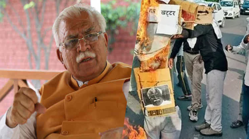 4 rapes in 3 days with 0 arrests: Protesters burn Haryana CM Khattar's effigy in Delhi