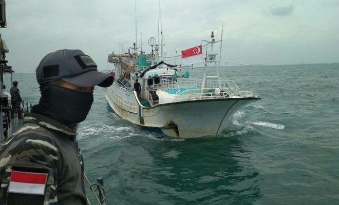 Indonesia police seize over a ton of narcotics on a Singapore-flagged ship