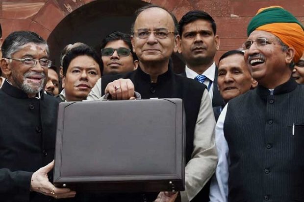 Arun Jaitley begins speech, Sensex jumps over 200 points; Nifty nears 11,100