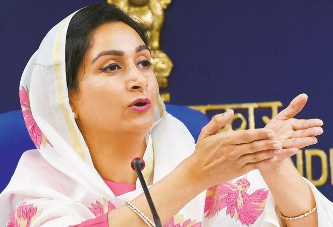 Harsimrat Badal thanked Arun Jaitley, for Doubling the Budget for Ministry Of Food Processing