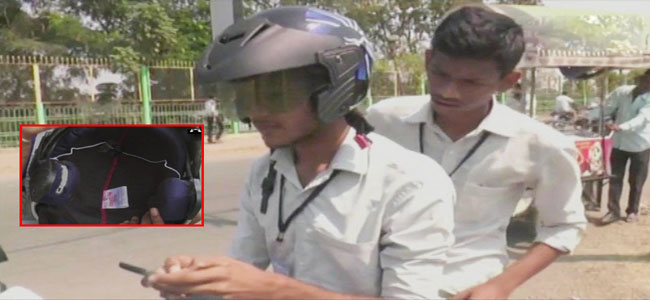 'Bluetooth enabled route guiding helmet', made by students in Karnataka