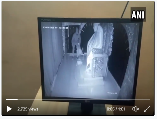 Masked man steals parts of the idol in Sai Mandir,  Hauz Khas Delhi