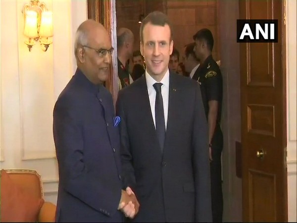 French President meets Indian counterpart Ram Nath Kovind