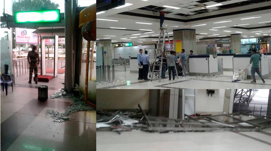 Thunderstorm, rain damages glass windows, ceilings at Amritsar airport