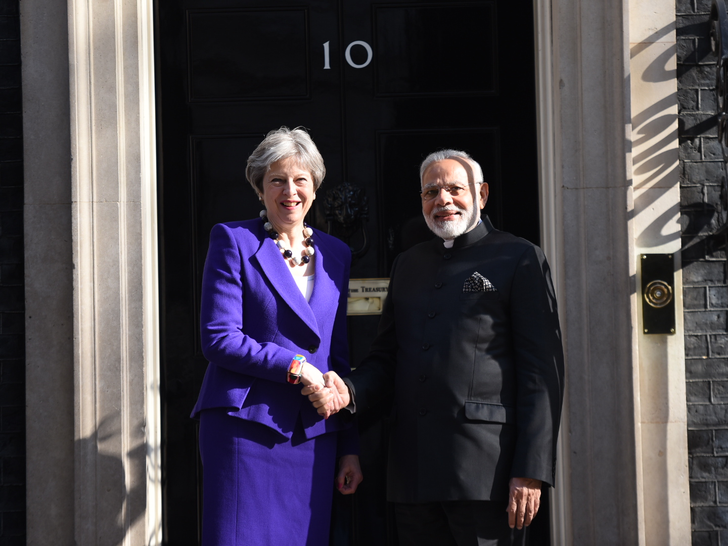 Prime Minister Narendra Modi meets British PM Theresa May in London