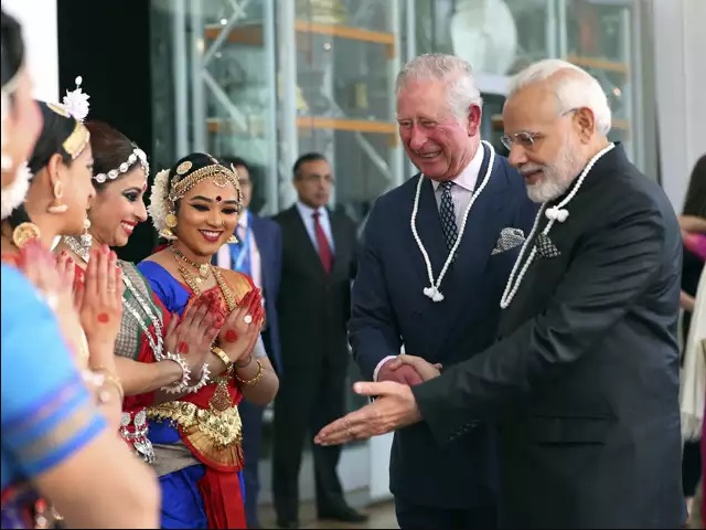 PM Modi welcomed by Prince Charles at exhibition