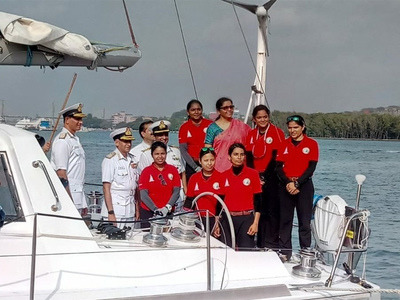 All-women Navy crew returns to Goa after historic circumnavigation