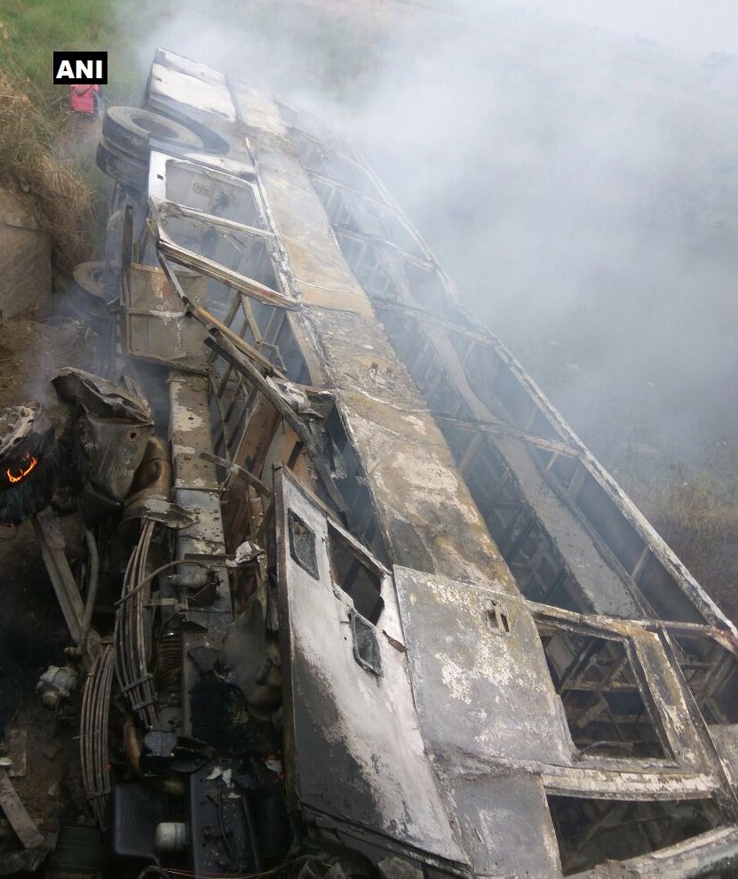 Bihar: 27 dead due to fire in a bus, after it overturned