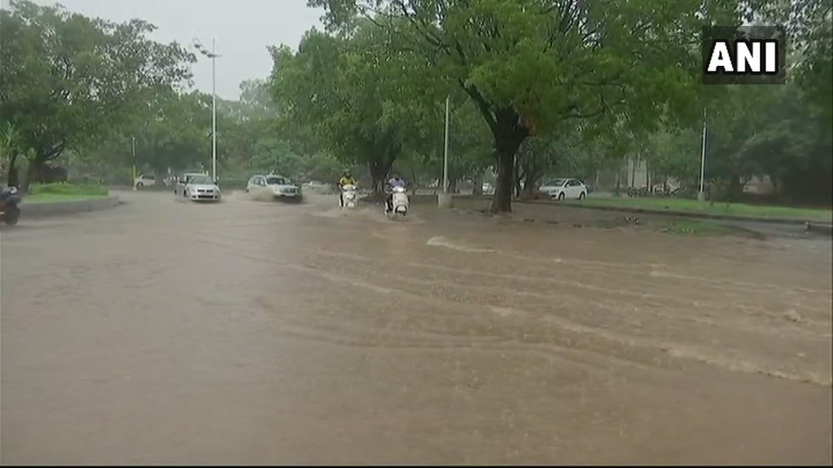 Chandigarh Roads Waterlogged After Heavy Rainfall