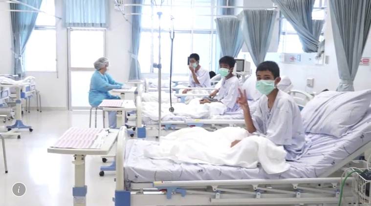 First video shows Thai boys in hospital after cave rescue