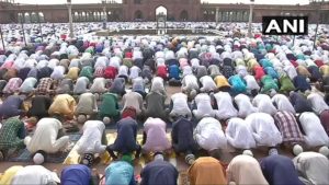 Delhi: People offer prayers at Jama Masjid on Eid Al Adha