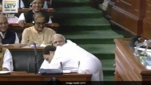 Rahul Gandhi Hugs PM Modi but runs away from IT officer: Smriti Irani