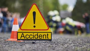 Bathinda Near village jeeda Accident car 4 girl students Crushed