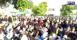 Sri Anandpur Sahib Children and villagers Lock school Given dharaa