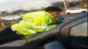 Watch: Traffic cop dragged on car’s bonnet in Gurugram
