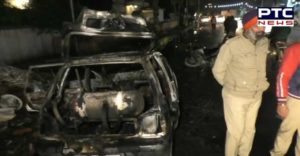 Jalandhar MnBro Chowk Near gas cylinders leakage Due Car Fire