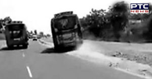 Amritsar Walking 2 People Bus Crushed , One Death
