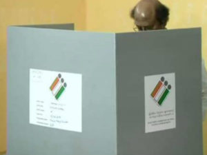 Lok Sabha elections 2019 Rajinikanth Chennai polling station Vote