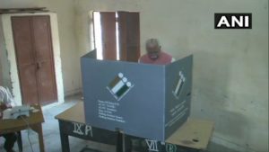 Haryana Chief Minister Manohar Lal Khattar Including other candidates vote at a polling booth