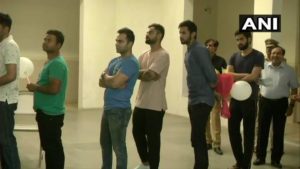 Haryana : India Cricket team Captain Virat Kohli casting vote at a polling booth Gurugram