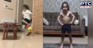 5-year-old boy in football playing video social media viral