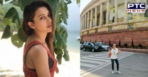 Mimi Chakraborty happy pictures of first day at Parliament