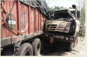 Samrala-Khanna road Military vehicle and tipper Accident , One Death