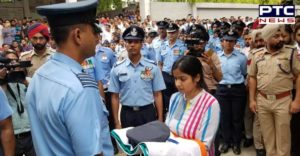 Air Force officials Martyr Mohit Kumar wife Assigned Cap And national flag