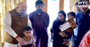 Amit Shah visits family inspector killed in Anantnag terror attack