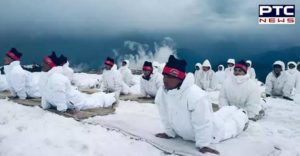 International Yoga Day : Indian army jawans Snow On yoga