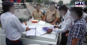 Haryana Police helmet not wear Cut the car Invoice