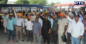 Punjab Roadways Panbus contract workers Buses start three days' strike