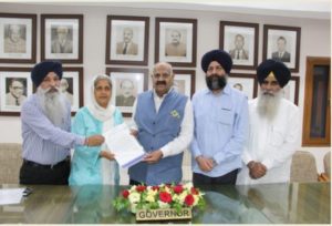SGPC Punjab Governor V.P. Singh Badnore international nagar Kirtan Invitation to join