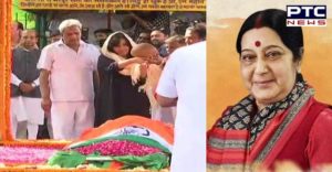 Former Union minister Sushma Swaraj cremated with state honours