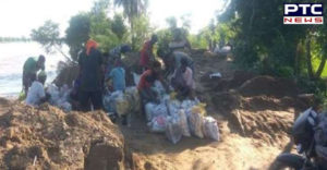 Sutlej River dhusi bandh Sultanpur Lodhi many villages Farmer crops Loss