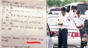 New Traffic Rules: Man lefts Aviator after fines Rs 23000 while his scooter was Rs 15000