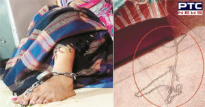Amritsar: chains with drug addict Girl Arriving police station , blame harassing mother-sister