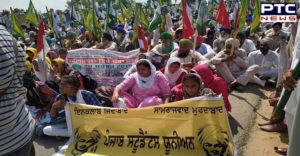 Protest on Bathinda-Chandigarh road demanding manjeet dhaner acquittal for life term imprisonment