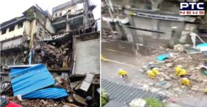  Mumbai four-storey building One portion collapsed opposite the police commissioner office 