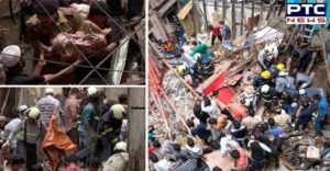 Mumbai four-storey building One portion collapsed opposite the police commissioner office
